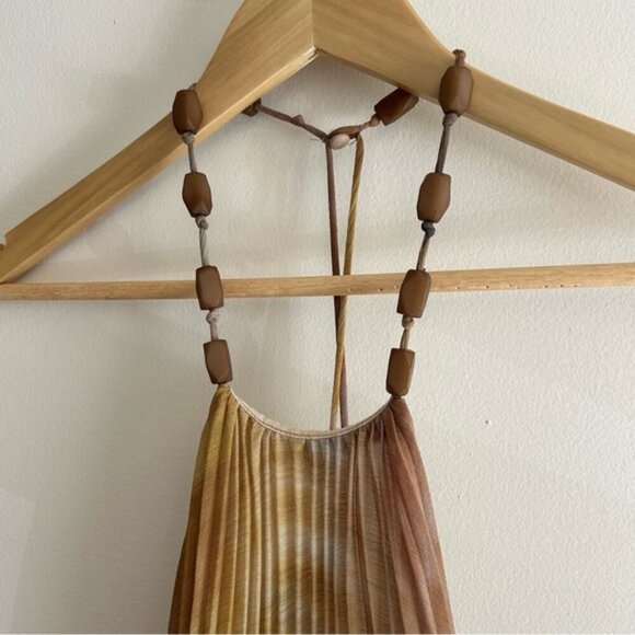 ZARA WOMEN SS24 TIE DYE PLEATED HALTER DRESS MULTICOLORED - Picture 10 of 11